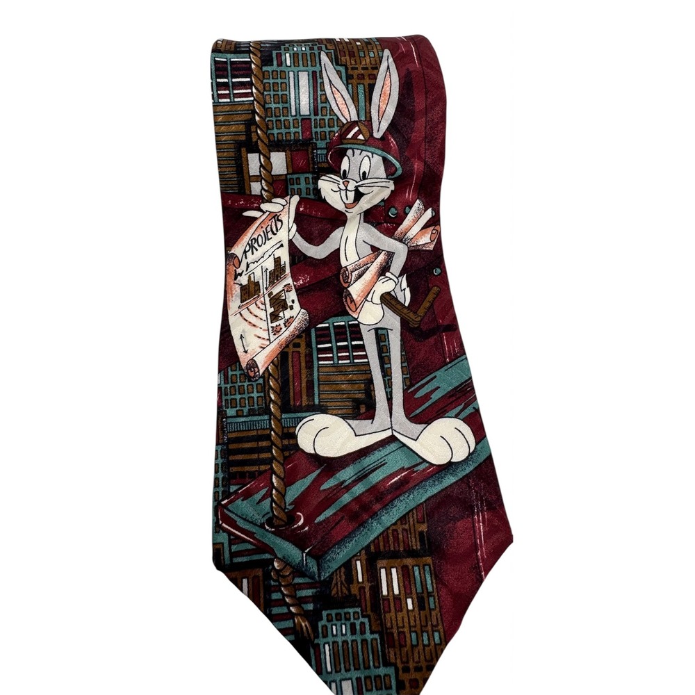 Looney Tunes Bugs Bunny Architect Tie International 100% Silk Men's‎ Necktie